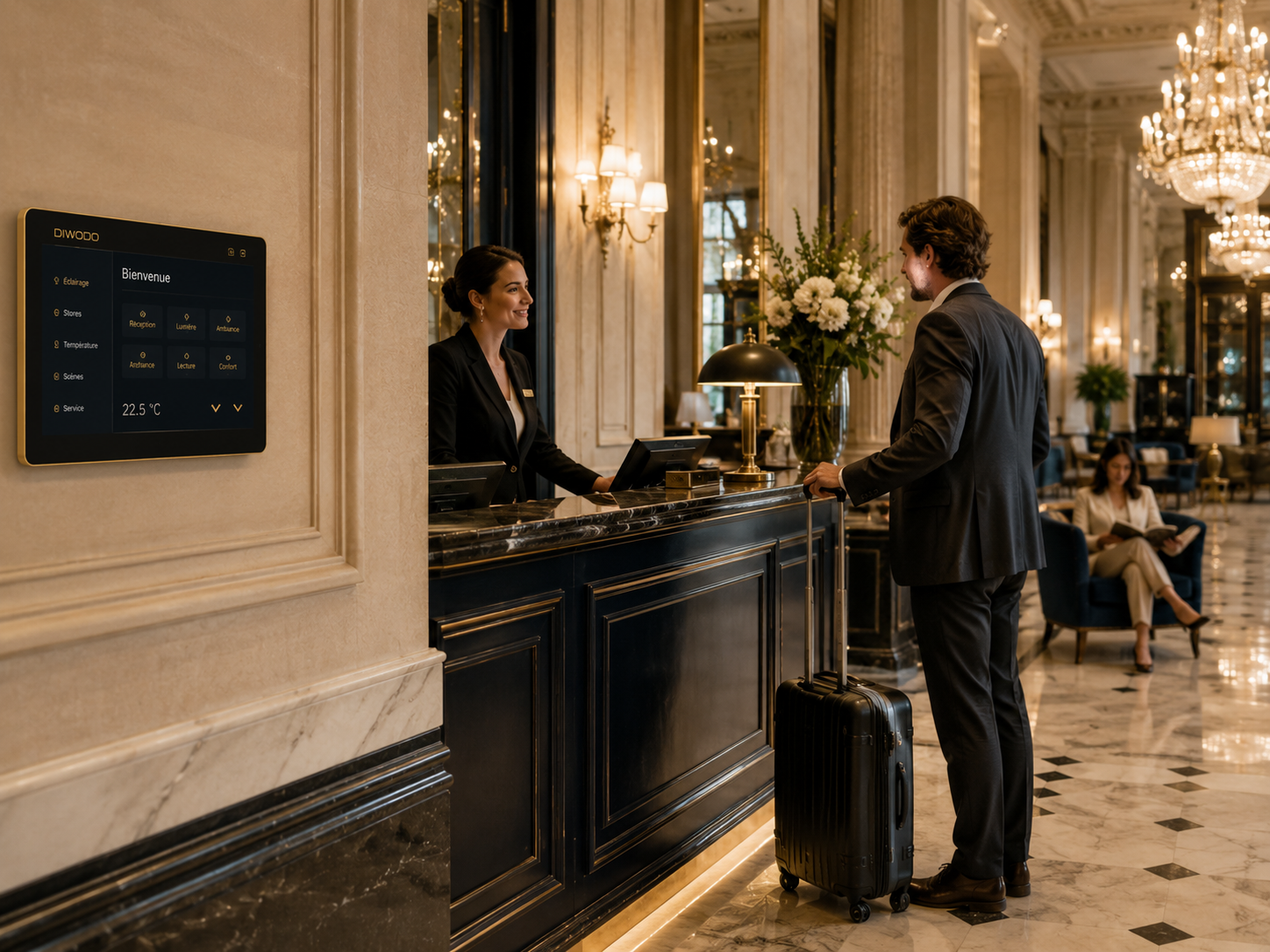 Hall ou suite de palace, ambiance feutrée